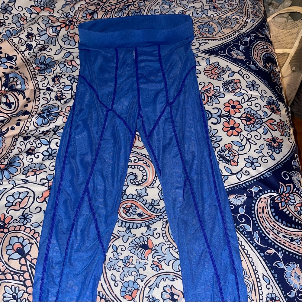 Blue See Through mesh pants